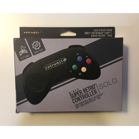 Retro-Bit - Super Retro RDP Wired Controller for Nintendo SNES - Black - Sealed - Picture 1 of 3